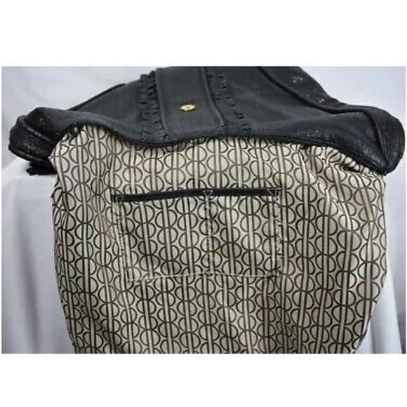 🔥🔥 $1350 BILL BLASS Lambskin Leather Hobo Latticework Laser-cut - Picture 3 of 6